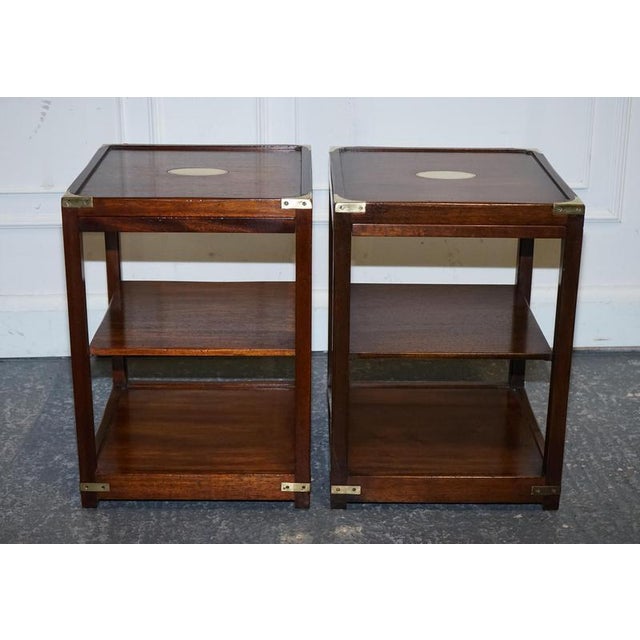 Vintage Military Campaign Brass Side Tables from Kennedy London, Set of 2 For Sale - Image 10 of 14