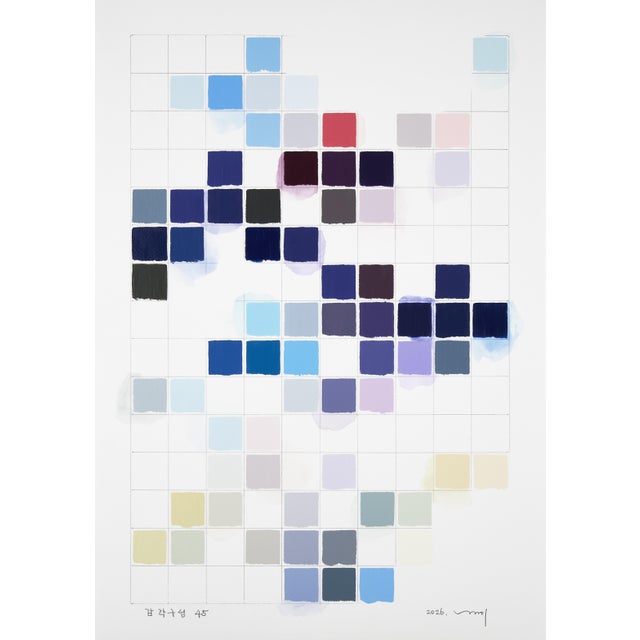 Kyong Lee Contemporary Abstract Pencil and Acrylic on Fabriano-Pittura Paper "Sinnliche Komposition 45" by Kyong Lee For Sale - Image 4 of 4