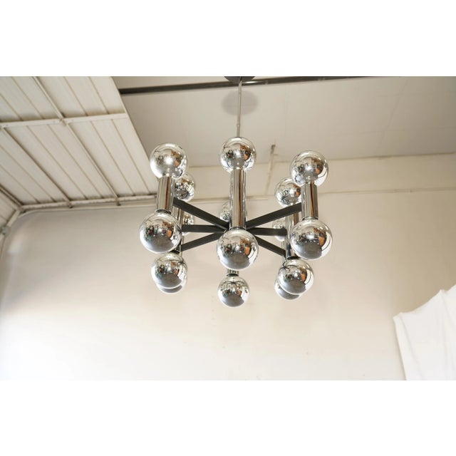 Mid-Century Modern Mid-Century Modern Chrome Space Age Chandelier With 16 Lights, 1970s For Sale - Image 3 of 10