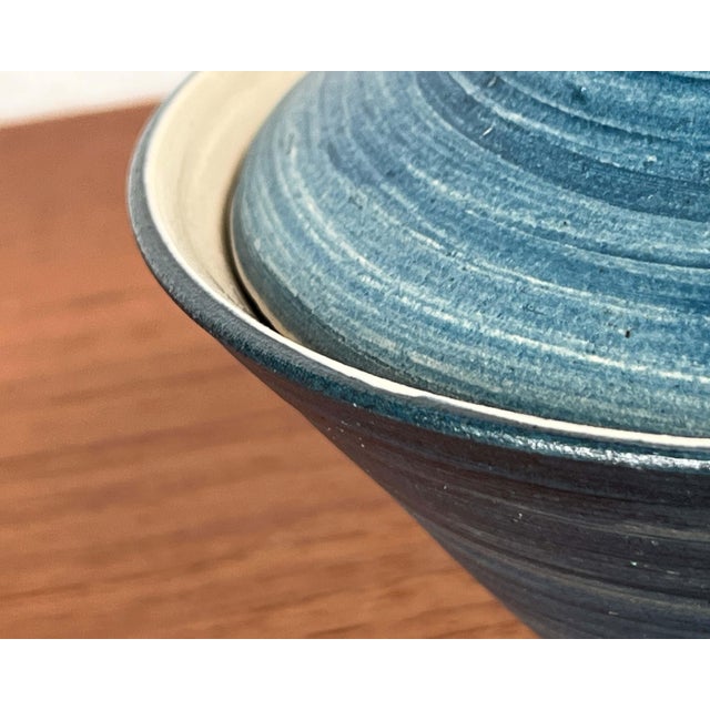 Ceramic Danish Japanese Style Pottery Bowl with Lid For Sale - Image 7 of 18