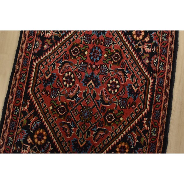 Fine Bidjar Rug 1’6” X 2’1” Red Wool Vintage Hand-Knotted Carpet For Sale - Image 4 of 6