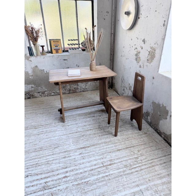 Brutalist Office Chair and Desk, 1950s, Set of 2 For Sale - Image 4 of 18