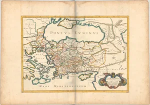 Melchior Tavernier Map of the Patriarchate of Constantinople Black Sea, 1667