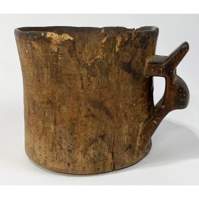 Antique Primitive Hand-Carved Wood Vessel For Sale - Image 4 of 13