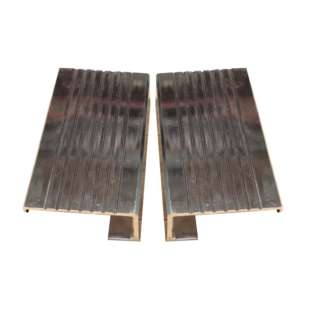 Rectangular Handles in Chromed Aluminum, Italy, 1950s, Set of 2 | Chairish