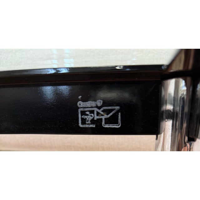 Chrome Cassina Signed Lc10-P Low Le Corbusier Glass Coffee Cocktail Table For Sale - Image 8 of 10