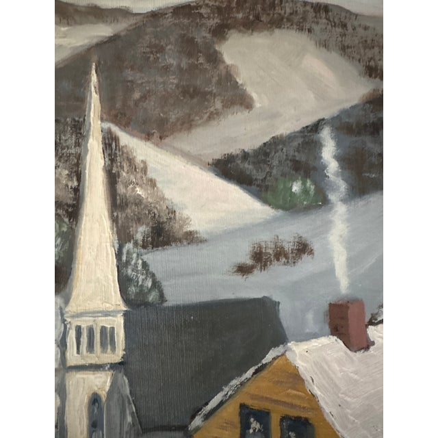1980s Oil Painting - Winter Wonderland by Lester J. Clarke (1912-1999) For Sale - Image 10 of 16