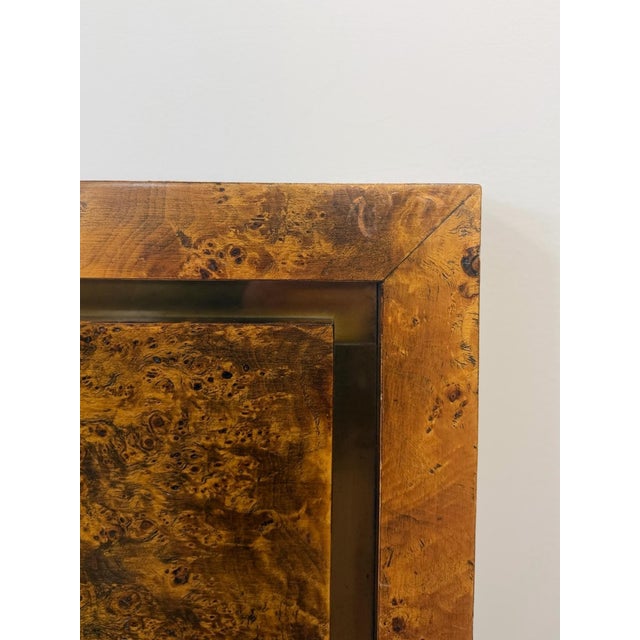 Vintage John Stuart MCM Burlwood King Headboard, Bronze Inlay Detail, Collectable For Sale - Image 9 of 10