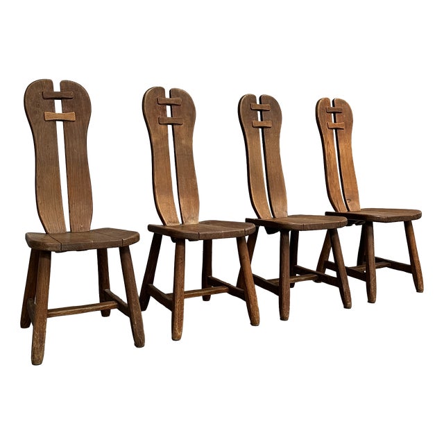 Vintage Dining Chairs attributed to De Puydt, Belgium, 1960s, Set of 4 For Sale
