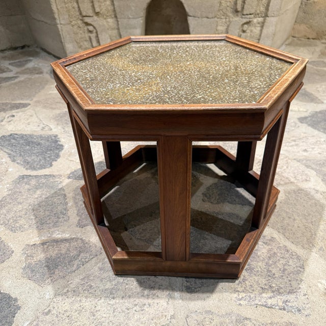 Mid-Century Modern John Keal Brown Saltman Hexagonal Side Table For Sale - Image 12 of 12