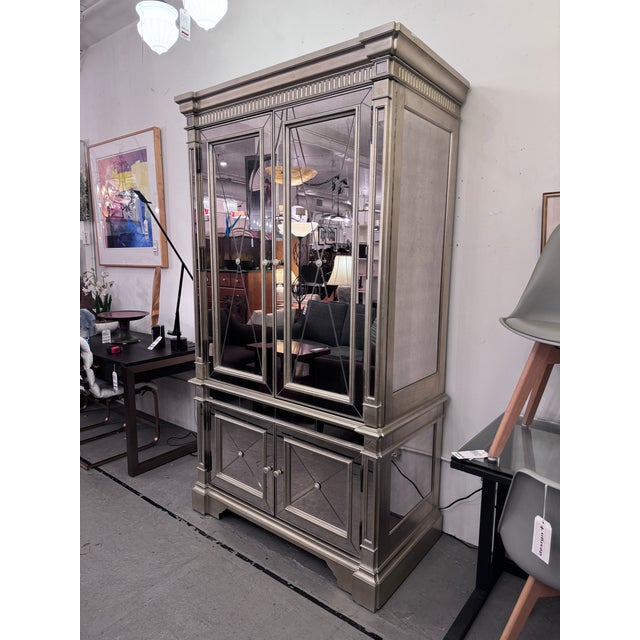 Neiman Marcus Amelie Mirrored Two Piece Armoire Chairish