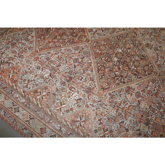 Early 20th Century Tribal Persian Shiraz Room Size Rug - 8'10" x 13'4" For Sale - Image 11 of 11