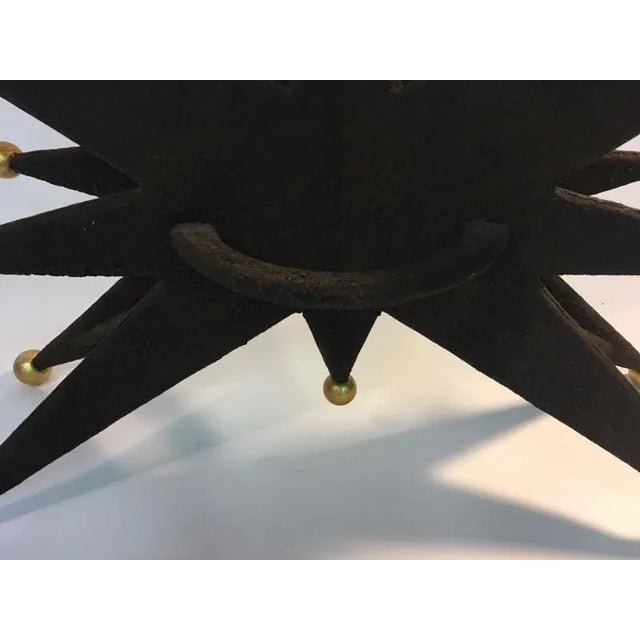 Metal Italian Brutalist Starburst Gold Ball Resin Console Tables - a Pair For Sale - Image 7 of 10