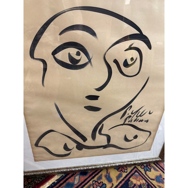 Abstract 1970s Peter Keil Early Palma Cubist Portrait Painting For Sale - Image 3 of 7