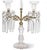 English Pair of Antique Bronze & Irish Cut Crystal 2 Light Girandole Candelabra For Sale - Image 3 of 3