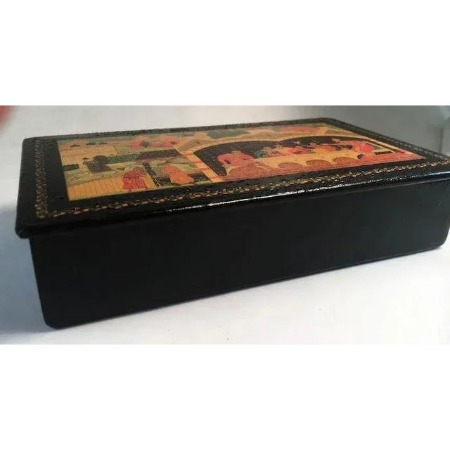 1972 Mstera Russian Lacquer Papier Mache Box Chairish
