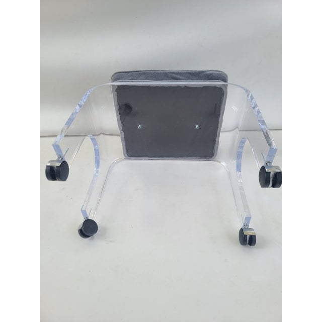 1970s Lucite Waterfall Vanity Stool For Sale - Image 9 of 12