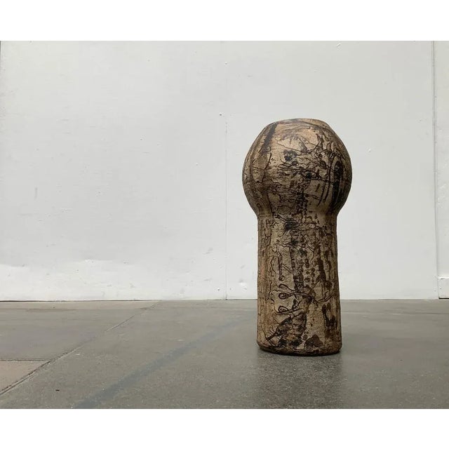 Mid-Century German Studio Pottery Brutalist Floor Vase by Gerhard Liebenthron, 1977 For Sale - Image 13 of 18