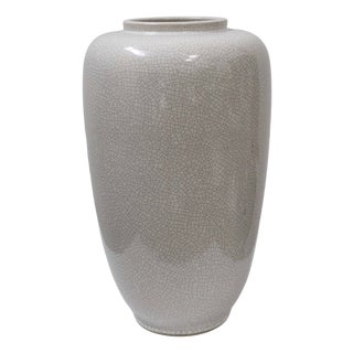 Large Silver Thistle Crackle Ceramic Vase from Silberdistel, Germany, 1960s For Sale