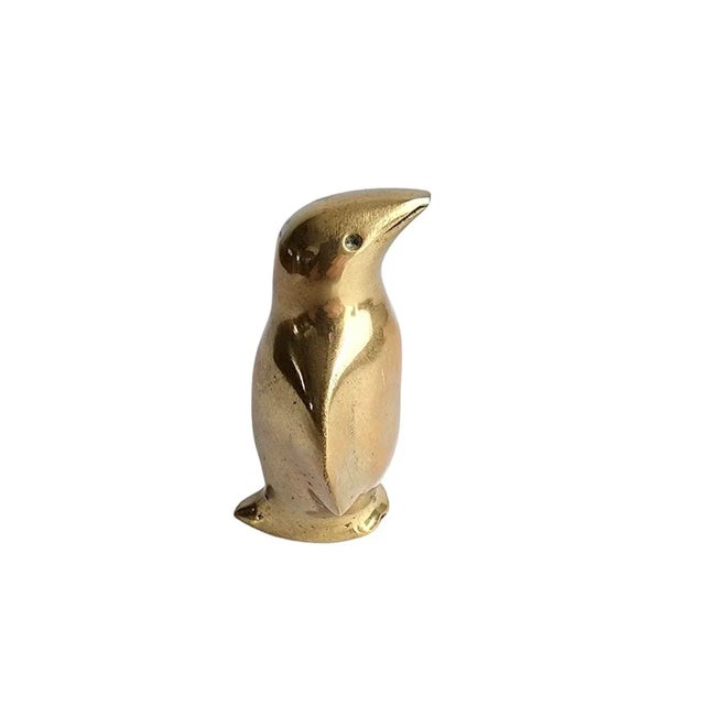 Mid Century Brass Penguin Figurine Vintage 1970s Petite 3.5” Tall For Sale - Image 11 of 11