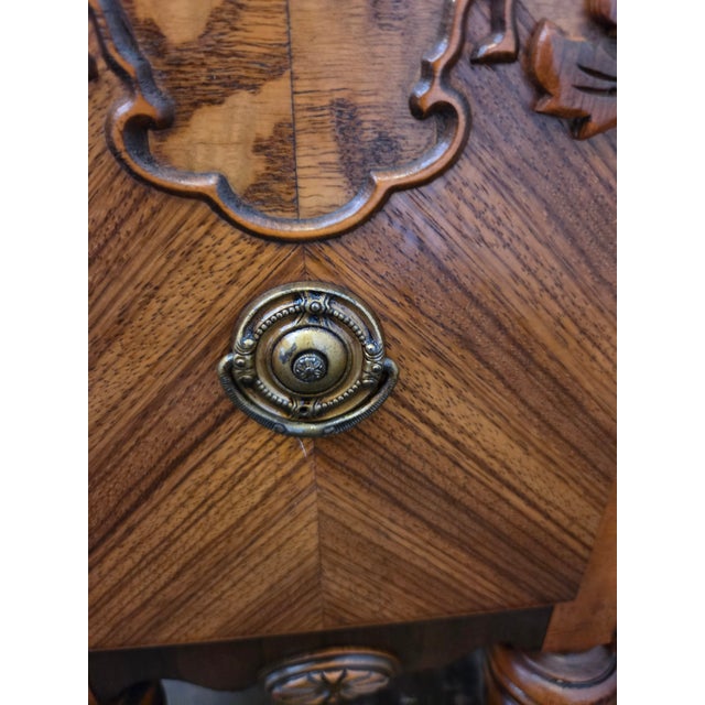 Antique 1920s Victorian Spanish Revival Vanity Walnut For Sale - Image 11 of 12