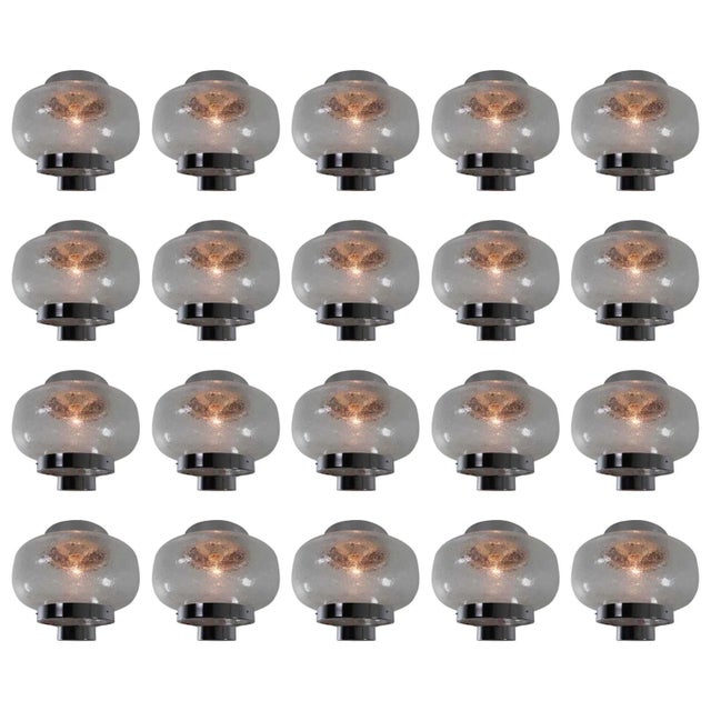 Gray Mid-Century Modern Flush Mount with Bubble Glass Shade, 1970s For Sale - Image 8 of 11