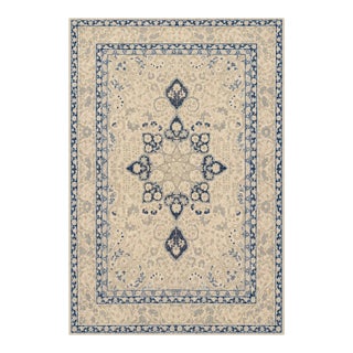 Antique Sivas Rug | 3'7" X 5'10" | Ivory Field With Refined Blue Floral Design For Sale