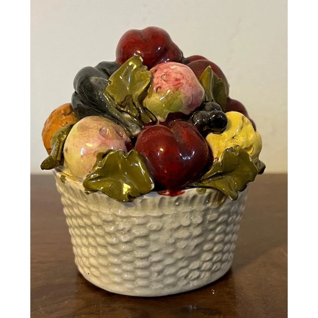 19th Century Antique Early 19th Century English Staffordshire Creamware Pearlware Basket of Fruit For Sale - Image 5 of 12