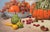 Photorealism Autumn Gift - Seasonal Harvest Still Life With Flowers by Albin Kern For Sale - Image 3 of 4