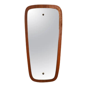 English Mid-Century Modern Mirror of Teak (H 23 X W 11 1/8)
