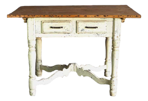 Antique White Wood Table, France, 1900s