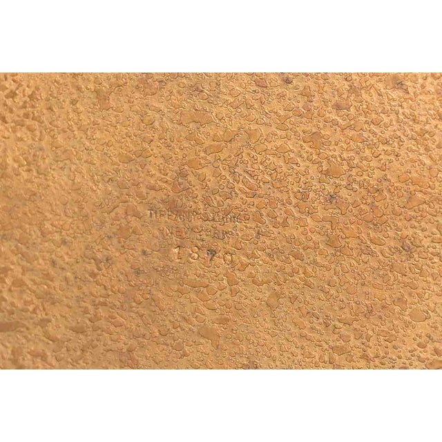 Tiffany Studios New York Arts & Crafts Bronze Doré Desk Clock or Mantel Clock, Circa 1910 For Sale - Image 12 of 14