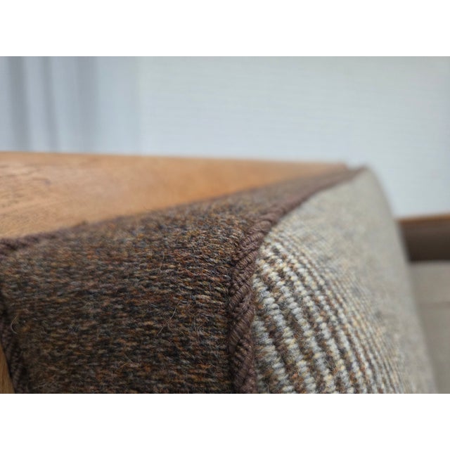 Danish 3-Seater Sofa in Wool and Carved Oak, 1950s For Sale - Image 6 of 18