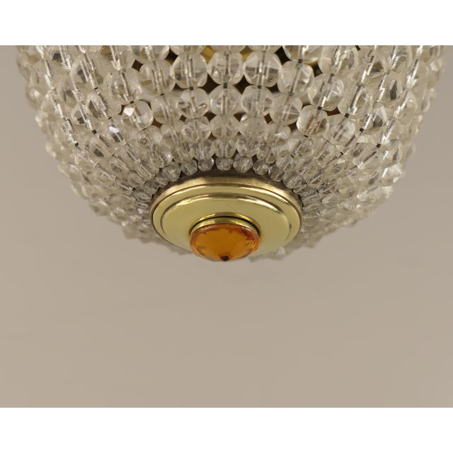 Ceiling lamp with cut glass beads Polished surface Diameter: 21 cm Height: 17 cm 1xE24 porclain socket Up to 250V...