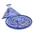 Early 20th Century Handmade Blue-Patterned Moorish Ceramic Lidded Bowl For Sale