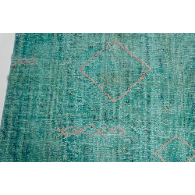 Textile 1950s Turqouise Oushak Anatolian Rug For Sale - Image 7 of 10