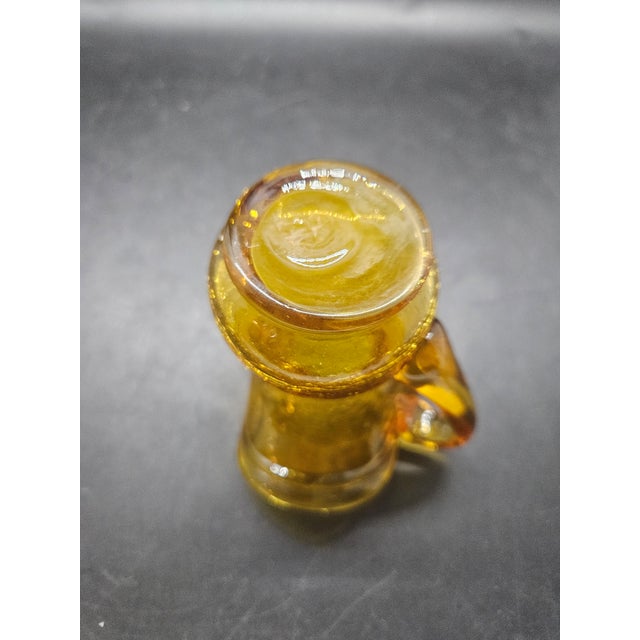 1980s Vintage Amber Crackle Glass Mini Pitcher/Vase For Sale - Image 5 of 5