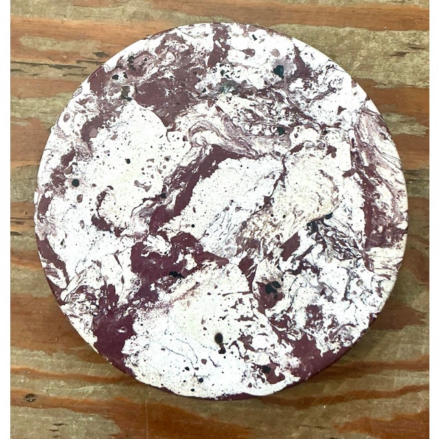 Boho Artisan Pigmented Plaster Scagliola Plinth For Sale - Image 11 of 12