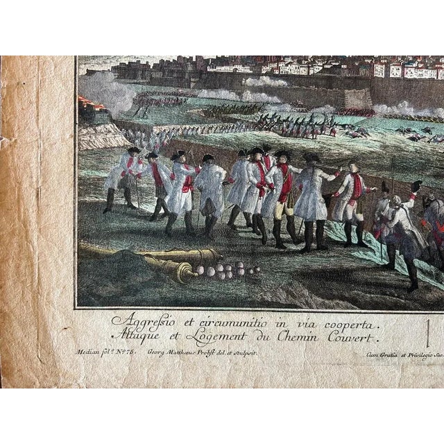 Georg Balthasar Probst, Siege of Barcelona, 1765, Paper For Sale - Image 3 of 9