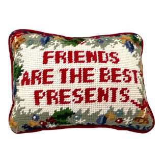Needlepoint Holiday Decor Pillow For Sale