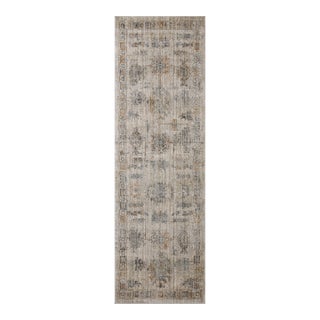 Jean Stoffer x Loloi Katherine Pebble / Ocean 2'-7" x 16'-0" Runner Rug For Sale