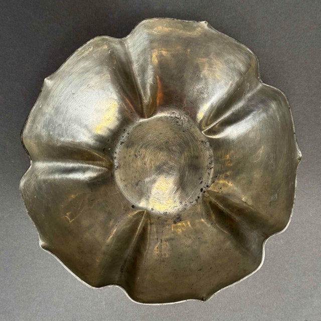 Mid-Century Modern Vintage Mid 20th Century Whitney Pewter 5 Petal Flower Bowl Signed Christian Murch Rockport For Sale - Image 3 of 12