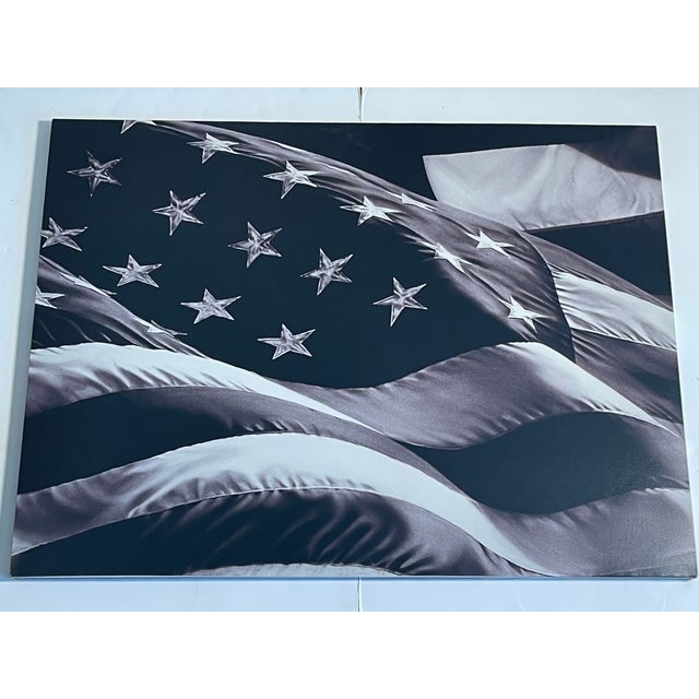 30” by 40” Large American flag on stretched canvas reproduction print.