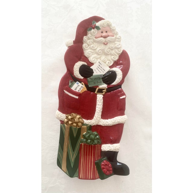 Fitz and Floyd Essentials Christmas Sant Clause Canapés Dessert Plate Vintage Excellent Condition For Sale - Image 11 of 11