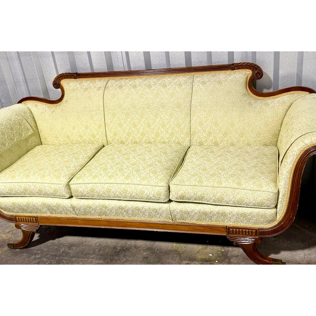 Light Green Duncan Phyfe Style Sofa For Sale - Image 8 of 12