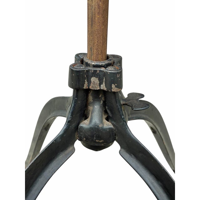 Metal Antique Victorian Cast Iron & Cherry Dictionary Stand Rm Lambie New York For Sale - Image 7 of 11