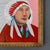 Pop Art Style Painting of Indigenous Native American in Pink and Red For Sale - Image 10 of 11