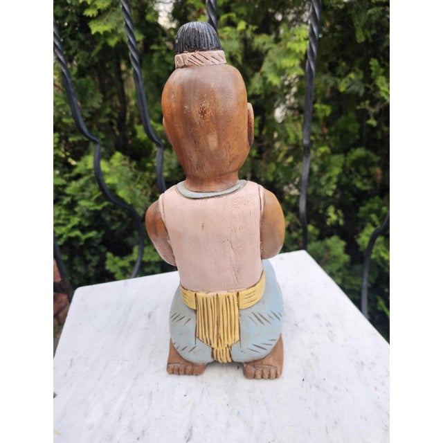 1960s Buddha Figurine in Wood, 1950s For Sale - Image 5 of 8