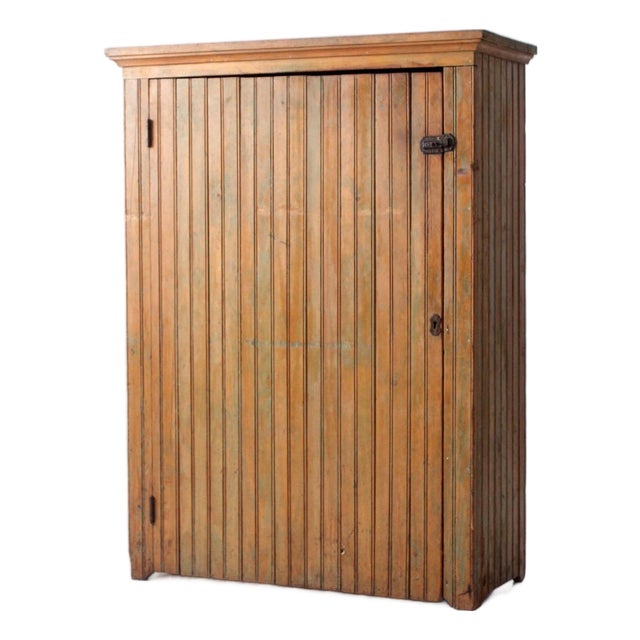 Antique Beadboard Country Cupboard Cabinet For Sale