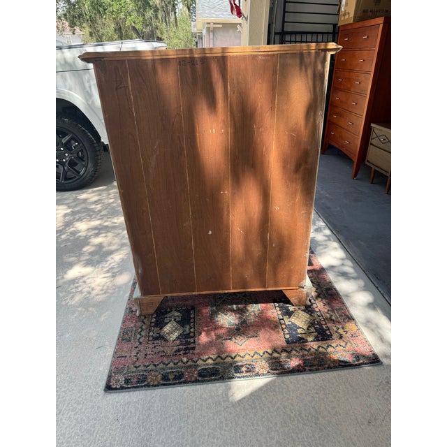 1970s Sprague & Carleton Solid Maple Tallboy Dresser | Sage Green | Professionally Refinished For Sale - Image 4 of 12